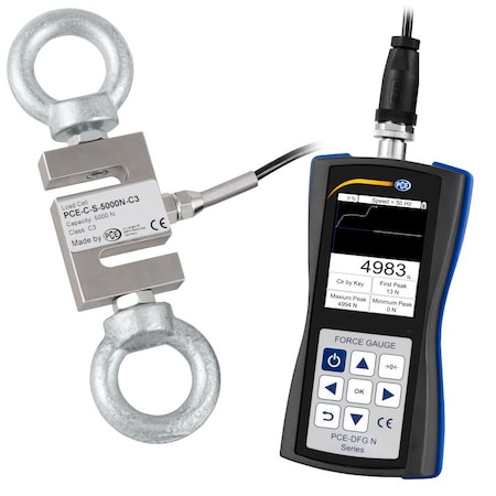 Pce Instruments Force Gauge, 0 to 5,000 N PCE-DFG N 5K
